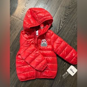 NWT Red Disney Minnie Mouse Puffer coat